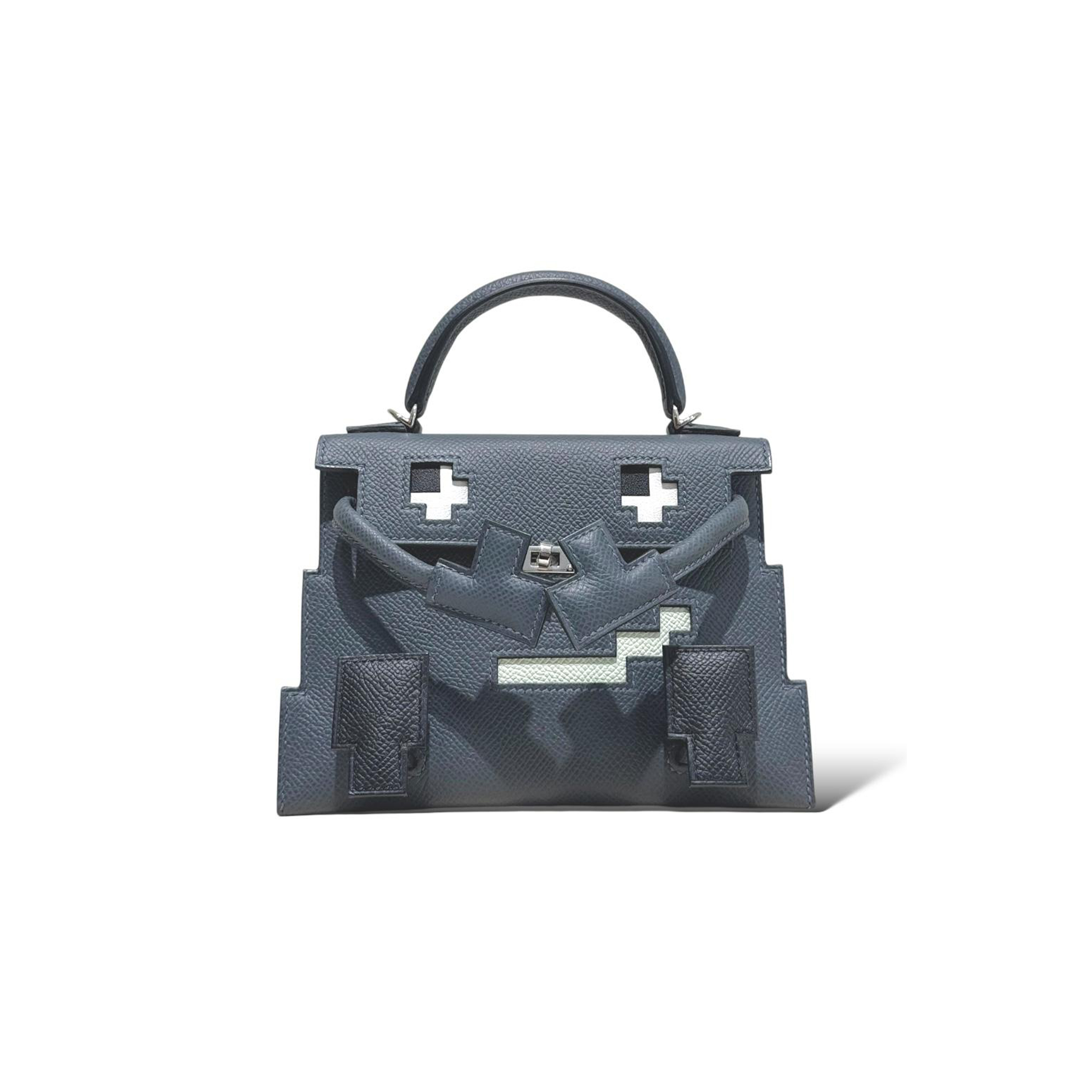 H**mes MASTER KELLY DOLE PICTO GRIS MISTY EPSOM620584 (18*15*6cm)